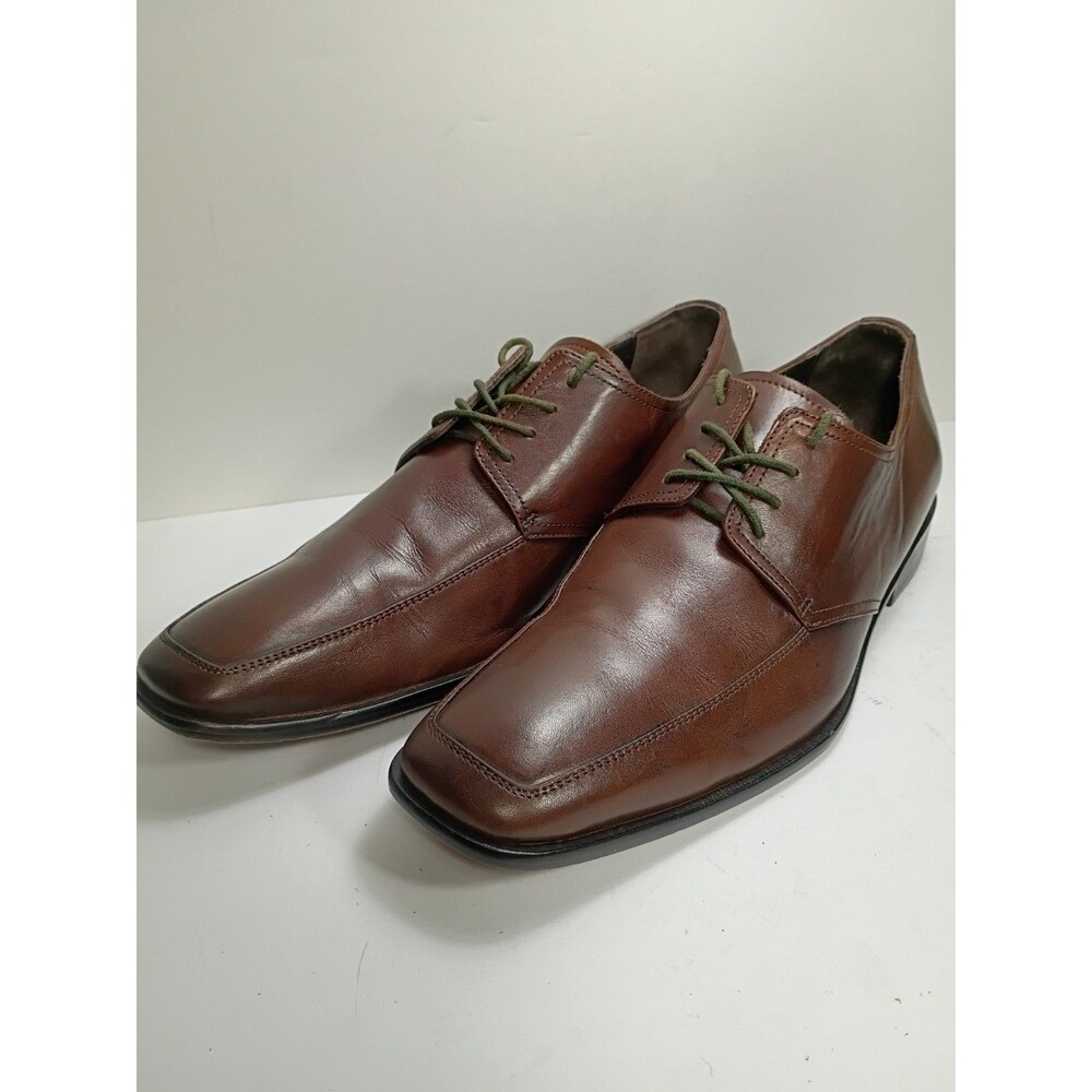 Gordon Rush Men’s Brown Leather Apron Toe Derby Dress Shoes Size 10